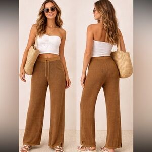 PACT Organic Cotton‎ Linen Crotchet Knit Pant size XXS
